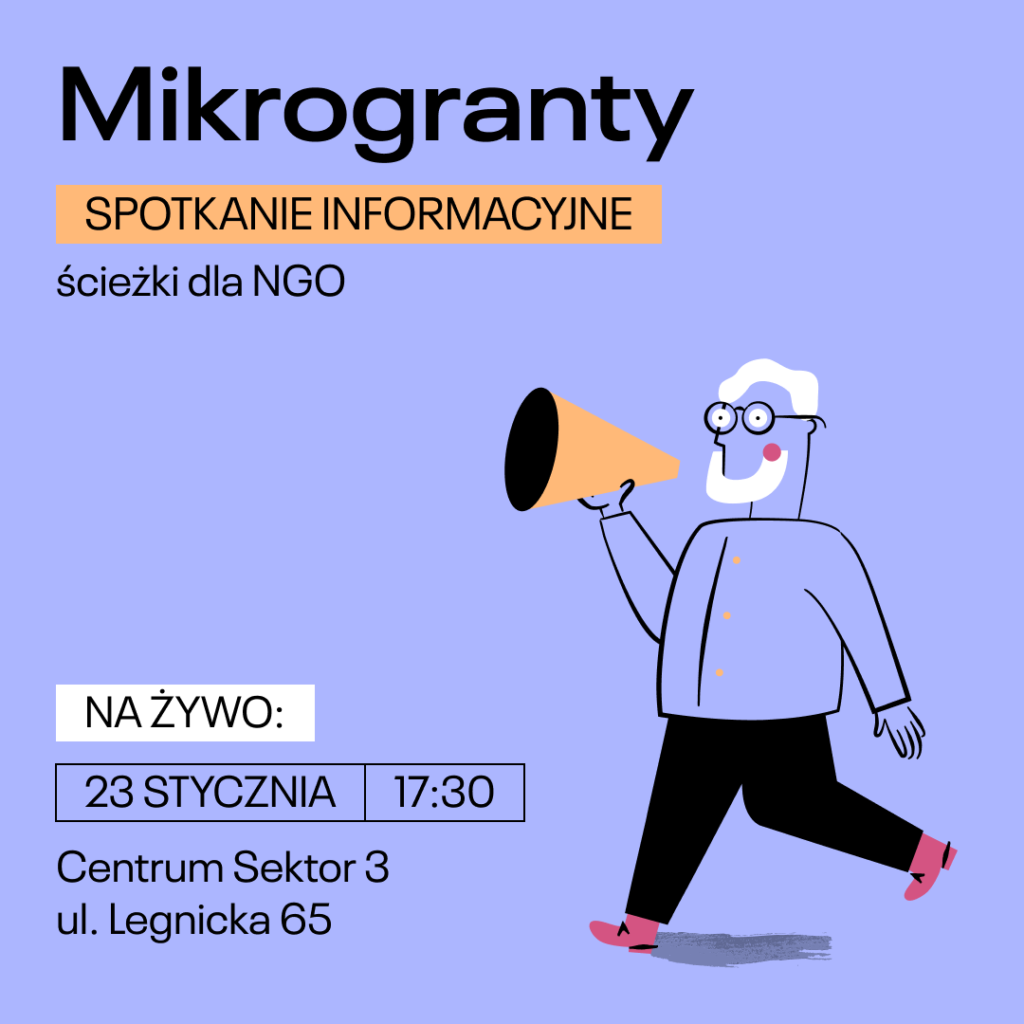 Obrazek ilustrujący spotkanie informacyjne na temat Mikrograntów NGO 23 stycznia 2024 roku