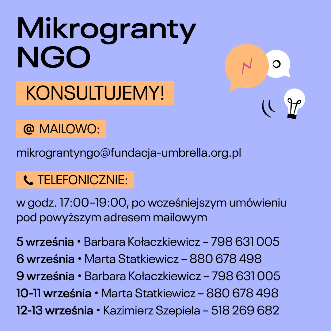 Konsultacje indywidualne wniosków Mikroganty NGO