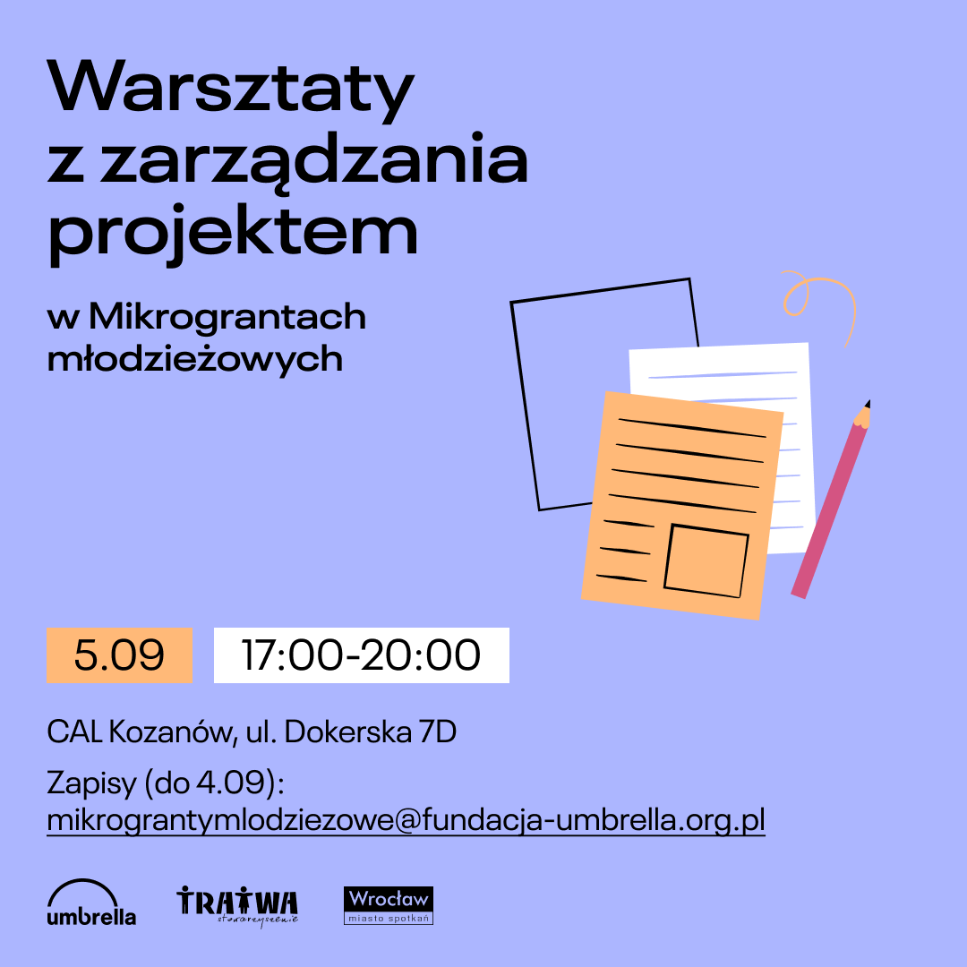 Warsztaty zarządzania projektem w programie Mikrogranty-ścieżka młodzieżowa!