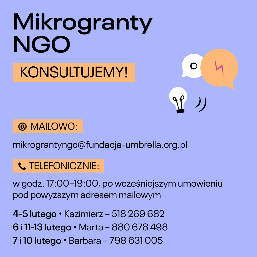 Konsultacje wniosków składanych do programu Mikrogranty NGO